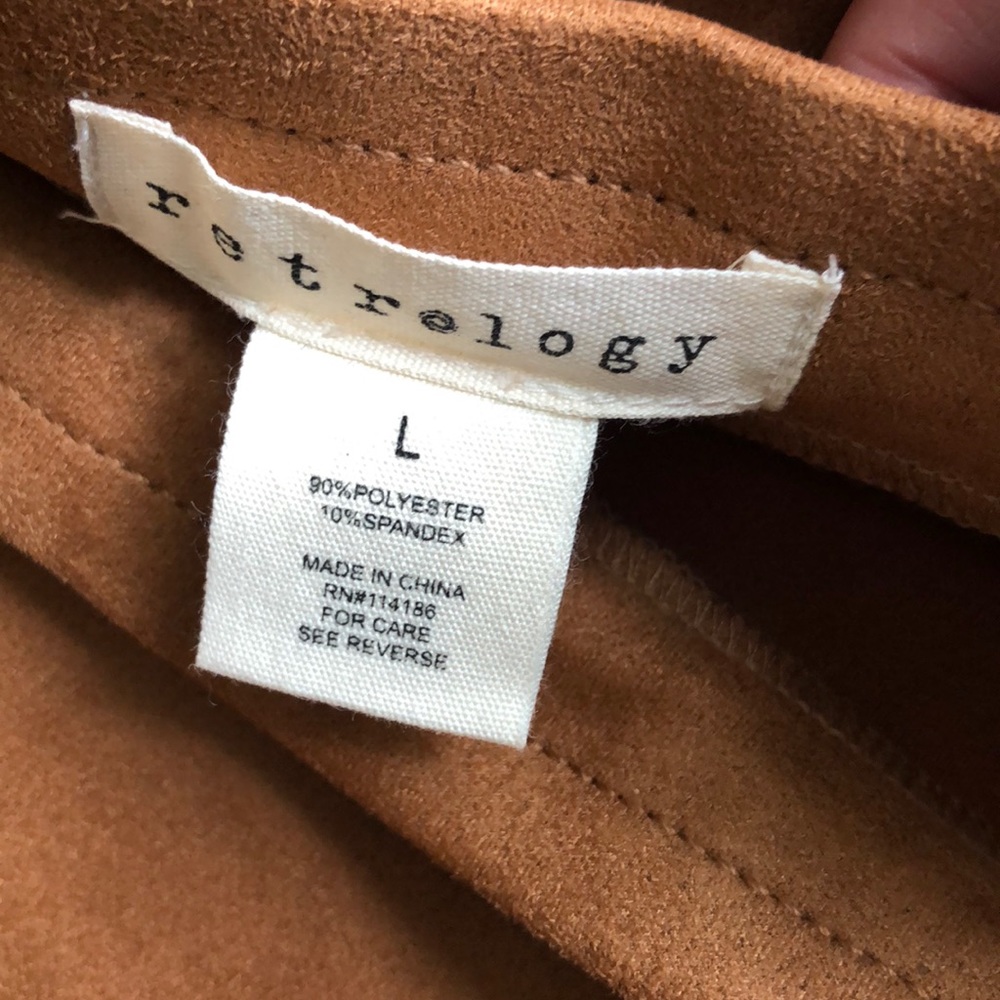Retrology Button Front Microsuede Midi Skirt - Picture 4 of 7